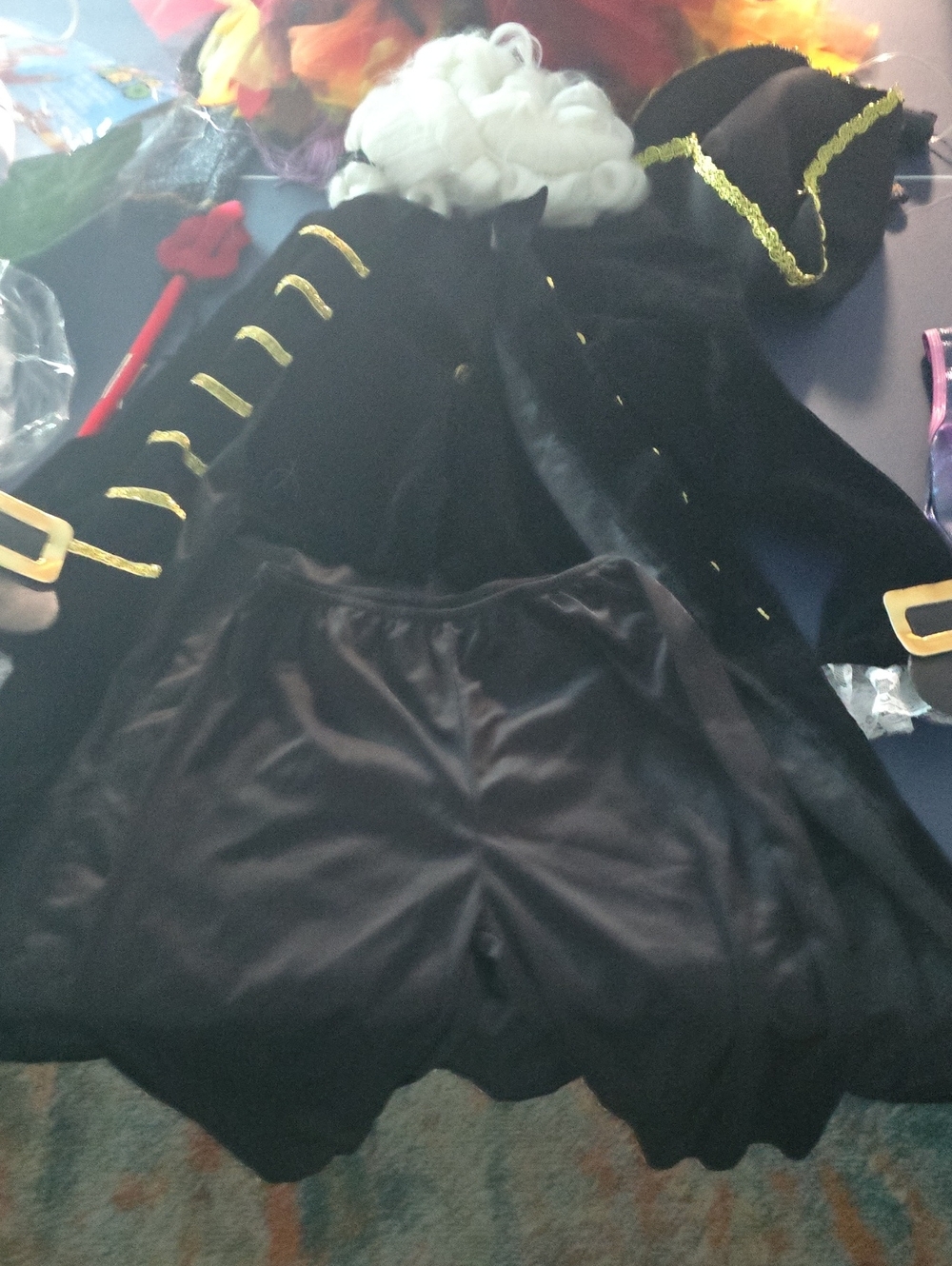 Kids Black Pirate Costume with Gold Trim - Classic Dress-Up